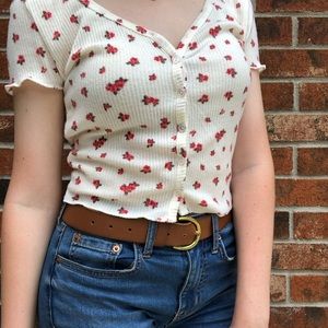 Cropped Floral T-Shirt
